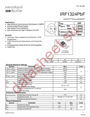 IRF1324PBF datasheet  